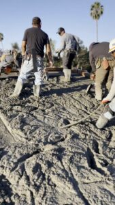 Concrete pour crew at 2611 Marengo, Altadena