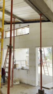 ICF walls and interior shoring at 2611 Marengo, Altadena