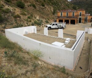 ICF block wall on a hillside site at Canyon Acres