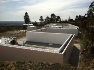 ICF foundation walls with rebar at the Leech Residence