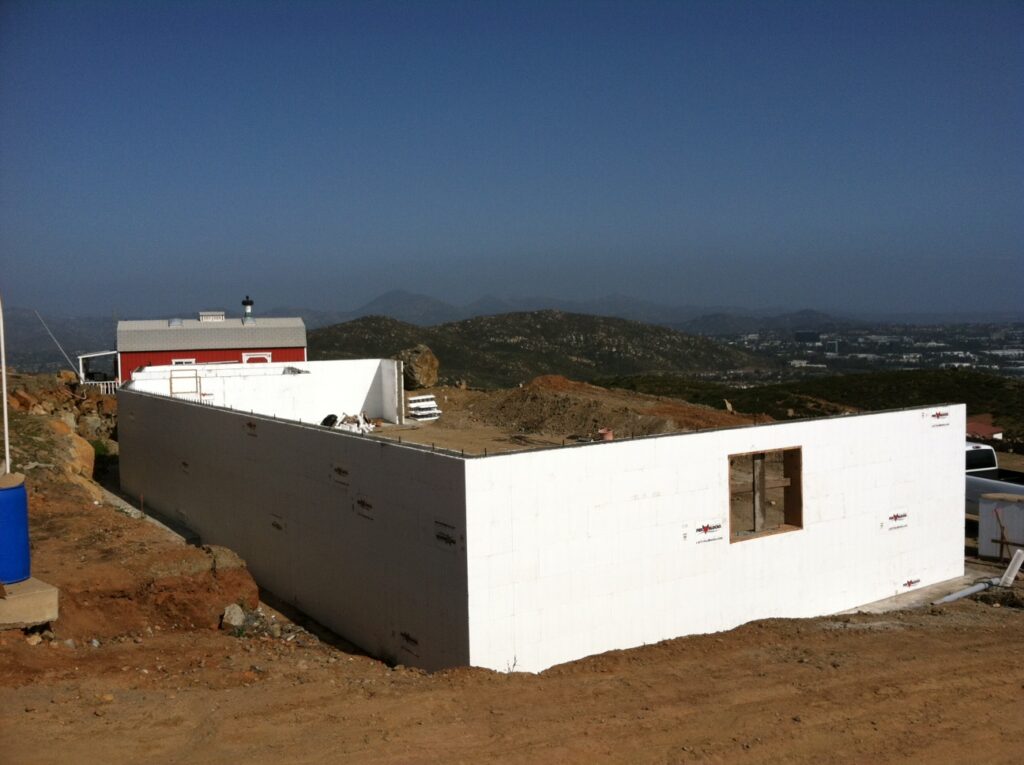 Hilltop Fox Blocks ICF walls at the Leech Residence