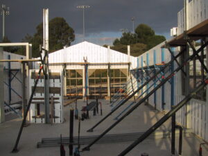 Interior ICF walls with steel shoring