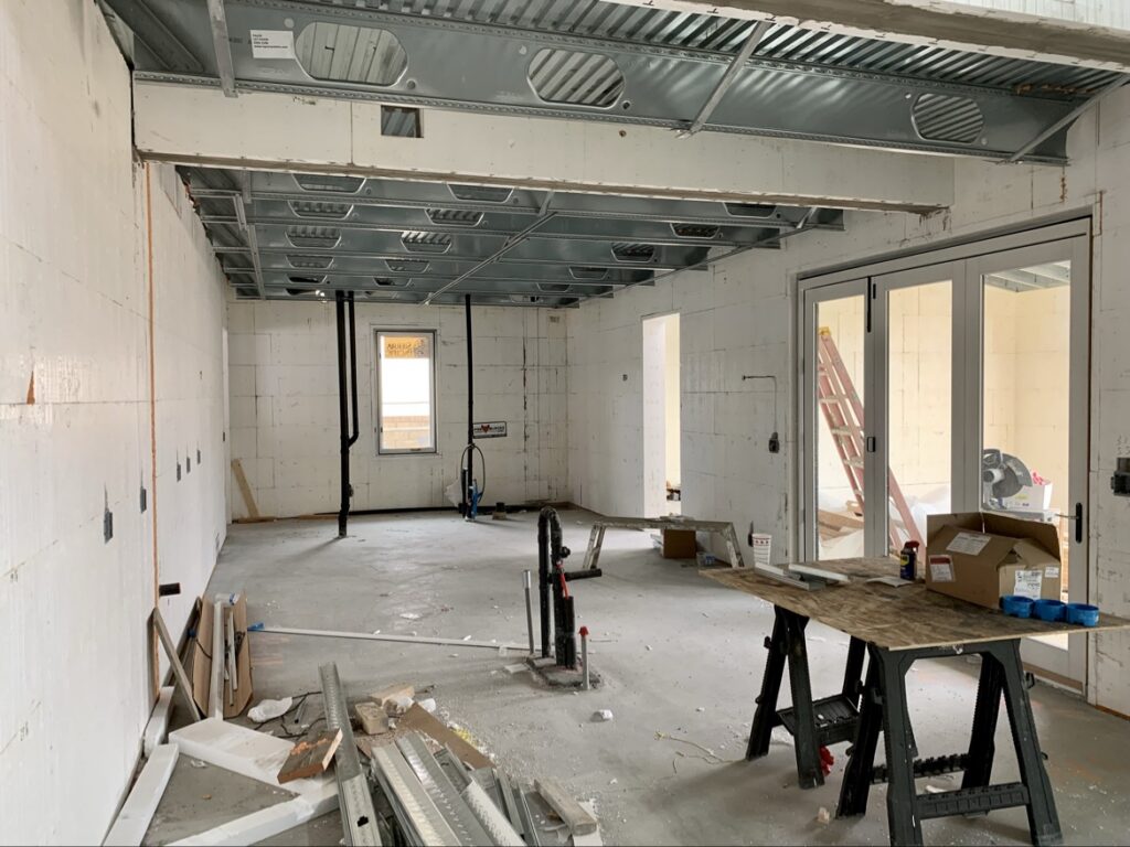 iSpan composite floor joists spanning an ICF room